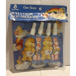Care Bears Squawkers General Mills Set Of 4 Party Favors Balloon Vintage